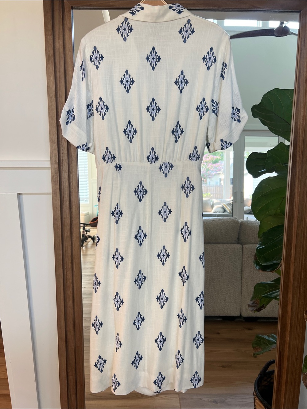 Alex Marie White Midi Linen Shirt Dress with Tie Waist - Picture 5 of 5